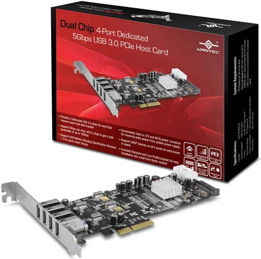 Vantec   PCIe 2.0 x4   UGT-PCE430-2C c   USB 3.0
