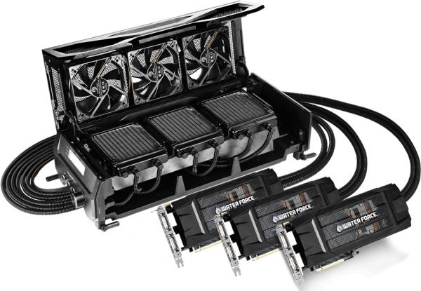 Gigabyte начала продажи на североамериканском рынке экстремального комплекта GeForce GTX 980 WaterForce 3-way SLI