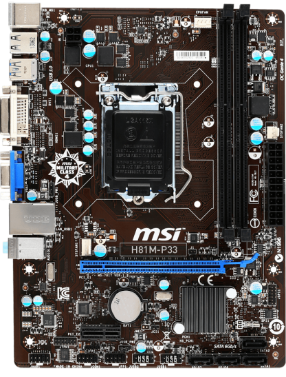 MSI анонсировала выпуск бюджетной Micro ATX матплаты H81M-P33 с сертификатом Windows 10 WHQL